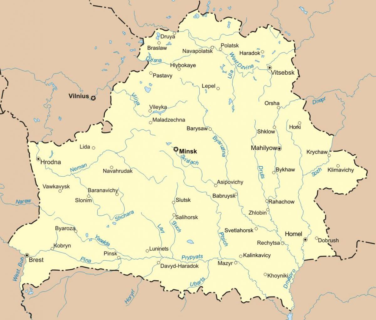 Kartta Valko - Kartta valko-venäjän rajalla (Itä-Eurooppa - Eurooppa)