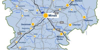 Minsk-Valko-venäjä kartta