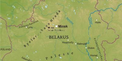 Kartta Valko-venäjän fyysinen